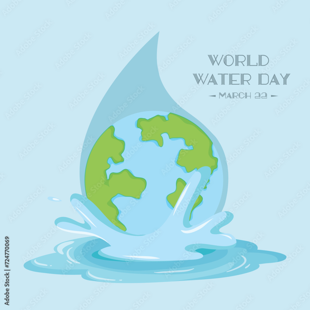 vector world water day