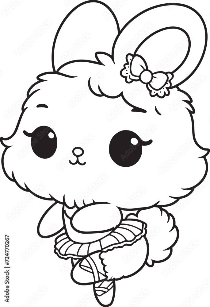 Fototapeta premium cute bunny coloring page
