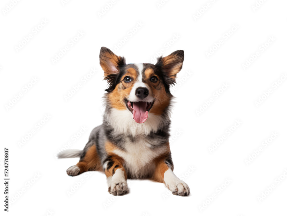 A cute small puppy on the transparent background