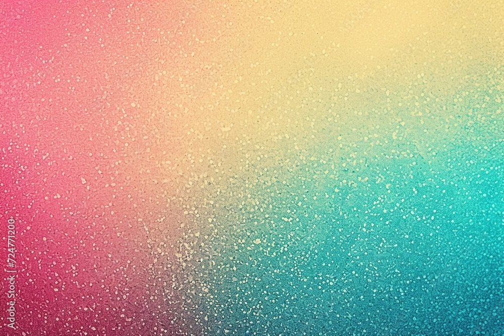 Vibrant Gradient Canvas: A colorful pink, yellow, and turquoise gradient noisy grain background texture, creating a vibrant and dynamic canvas for your design