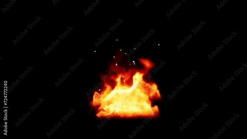 Flames ignite in a scene that simulates real fire, with realistic colors, Isolated by Alpha channel Flames ignite in a scene that simulates real fire, with realistic colors, Isolated by Alpha channel