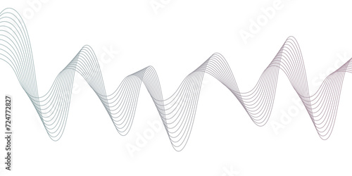 Abstract colorful wave and curve lines with technology background. Vector 3d echo audio wavefrom spectrum. Abstract music waves oscillation graph. graphic energy sound waves technology concept design	