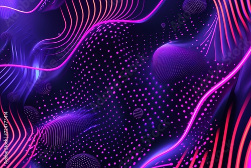 Neon Pop Art Aesthetics: Embrace the boldness of neon colors with a texture background in vibrant purple and pink, incorporating dynamic shapes and lively patterns