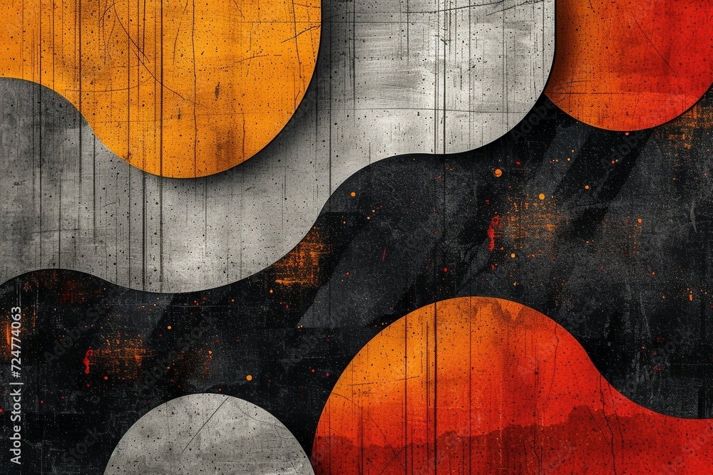 Dynamic Orange-Black-Grey Patterns: Embrace the contrast of orange, black, and grey with a texture background, featuring dynamic shapes and patterns in varying shades Dynamic Orange-Black-Grey Patterns: Embrace the contrast of orange, black, and grey with a texture background, featuring dynamic shapes and patterns in varying shades