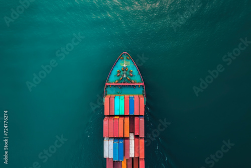 Trade Routes: Container Ship on the Open Waters