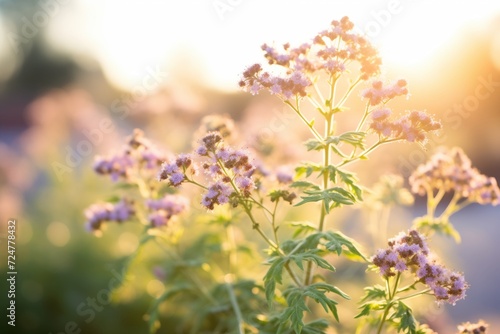 phacelia plant with purple flowers in sunlight