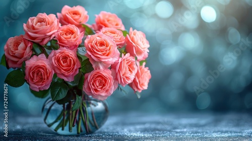  a bouquet of pink roses in a glass vase on a table with boke boke boke boke boke boke boke boke boke boke boke boke boke boke boke boke boke boke boke boke boke bo. © Shanti