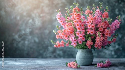  a vase filled with pink flowers sitting on top of a table next to another vase with pink flowers on top of a table next to another vase with pink flowers.