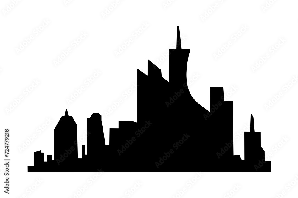 vector silhoutte cityscape on white background.city icon