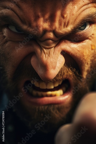 A close-up photograph capturing a man making a facial expression. This image can be used to depict emotions, reactions, or expressions in various contexts