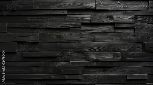 Black wood wall texture for background