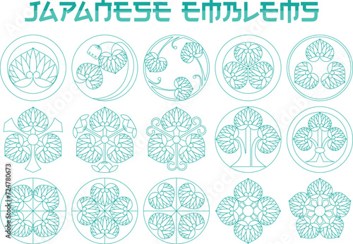 Japanese traditional leaf symbols