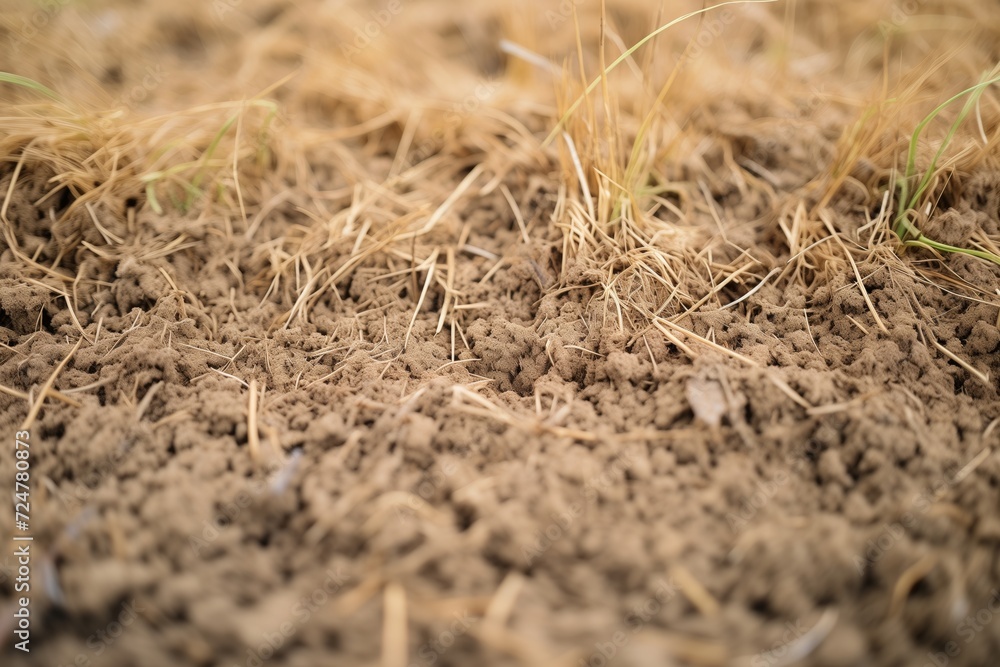 soil covered by a dense layer of straw soil covered by a dense layer of straw