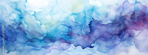 Gorgeous blue abstract background art paint pattern ink texture watercolor. Abstract design luxury wallpaper modern paper ink painting water flow. © Holly Berridge