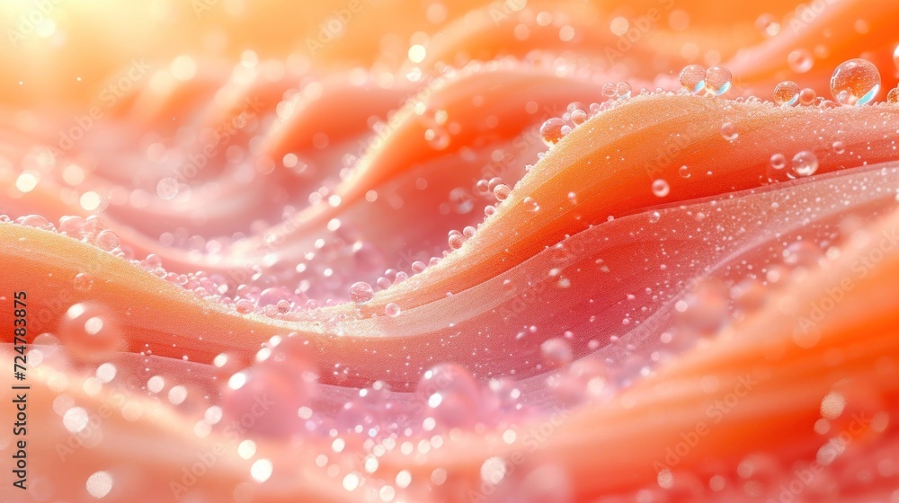 a close up view of water droplets on a pink and orange flower with a soft focus to the center of the image and the water droplets on the petals and the top of the petals. a close up view of water droplets on a pink and orange flower with a soft focus to the center of the image and the water droplets on the petals and the top of the petals.