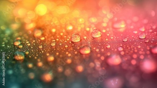  a blurry image of rain drops on a window pane with a multicolored background of blurry lights and a blurry image of raindrops on a window pane.