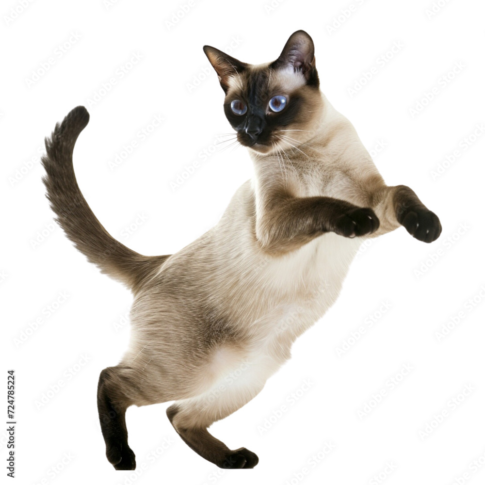 Siamese cat poses on transparent background Siamese cat poses on transparent background