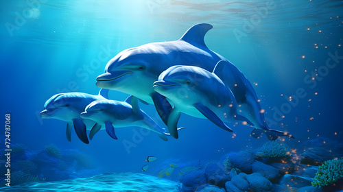  beautiful dolphins in the sea