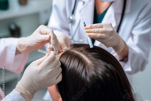 dermatologist conducting scalp biopsy