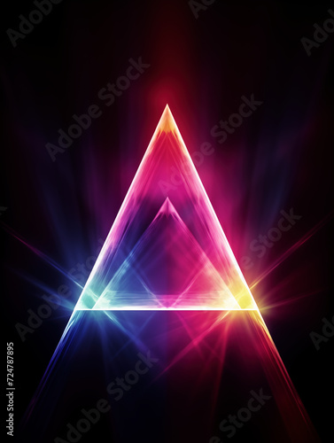 Light triangle on black background