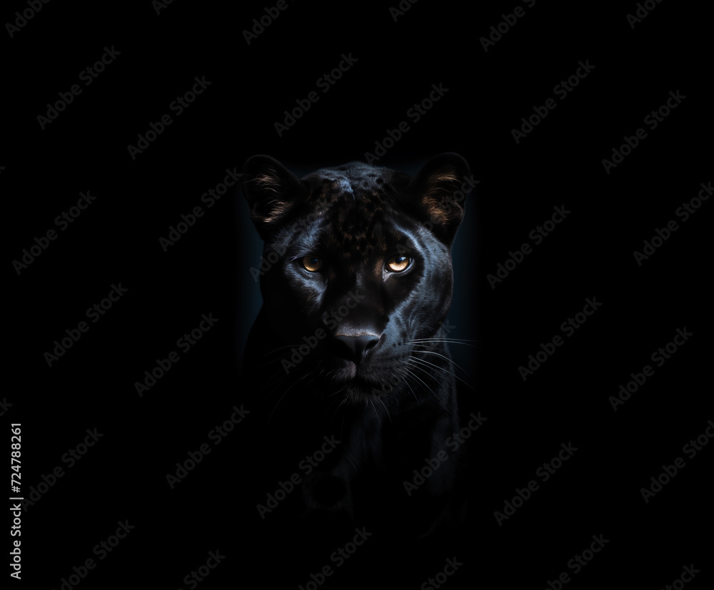 Obraz premium Panther on a black background.