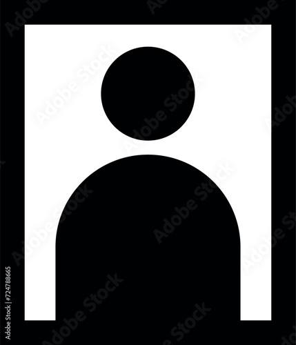 Passport size photo icon. Business signs and symbols.