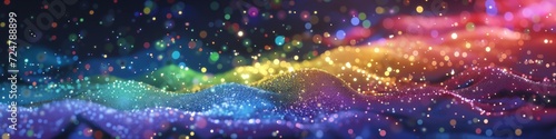Fotografie, Obraz Digital rainbows flash in stunning pixilation