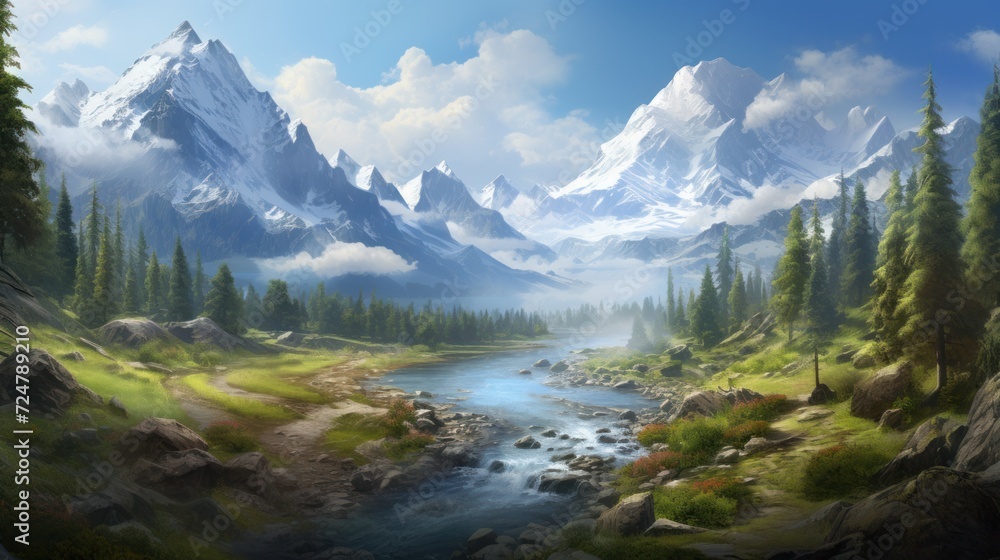 A beautiful RPG world to which you want to move and admire its beauty and breathtaking views game art A beautiful RPG world to which you want to move and admire its beauty and breathtaking views game art