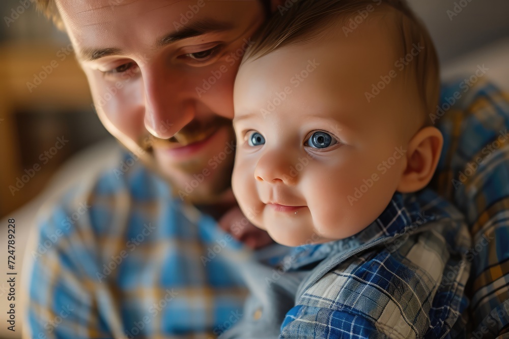 Close up of Father and baby son Close up of Father and baby son