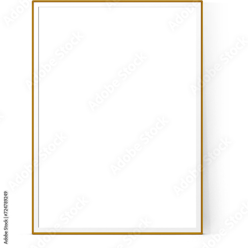 Empty various style of golden photo wall frame isolated on plain background ,suitable for your asset elements.