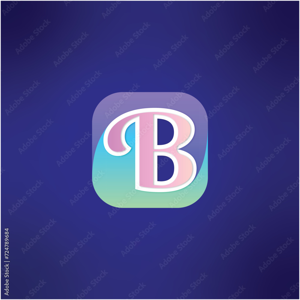 modern letter B abstract logo template, colorful, app icon, letter B logo for technology brand identity symbol mark design. modern letter B abstract logo template, colorful, app icon, letter B logo for technology brand identity symbol mark design.