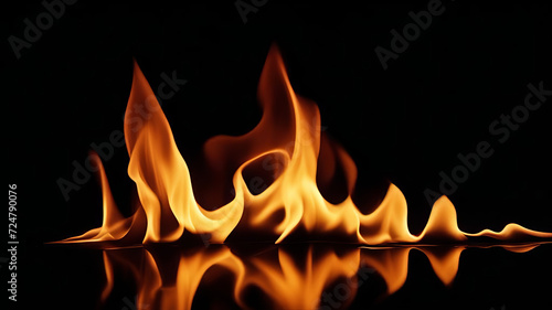 Flames spread across the dark background.