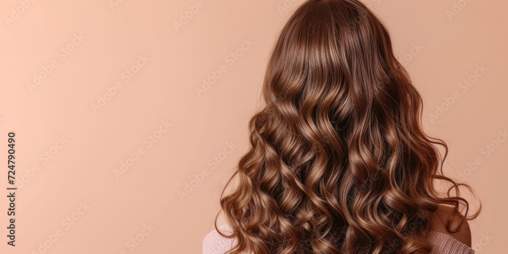 Fototapeta premium back view of a beautiful woman with nice hair