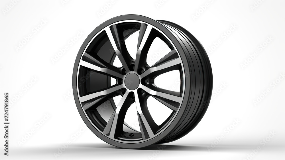 Isolated car rim against a blank white background