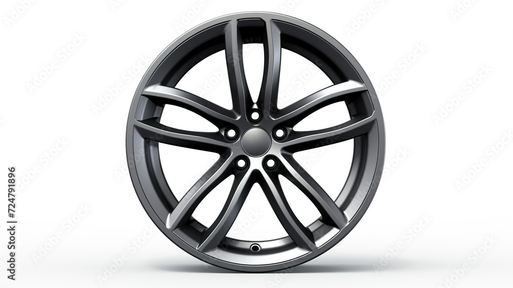 Isolated car rim against a blank white background