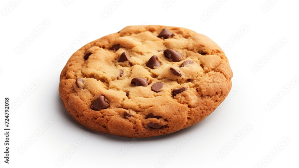 Isolated chocolate chip cookie on a background of pure white Isolated chocolate chip cookie on a background of pure white