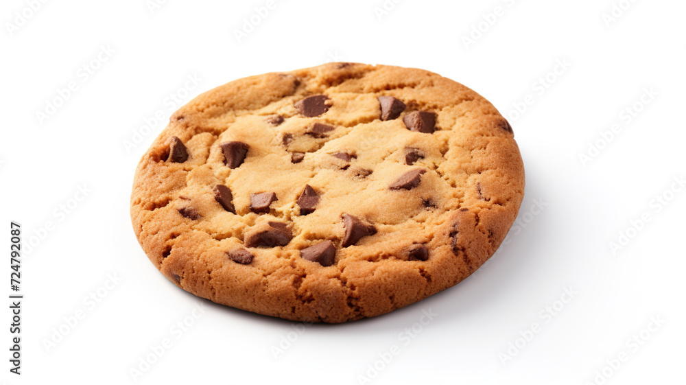 Isolated chocolate chip cookie on a background of pure white Isolated chocolate chip cookie on a background of pure white