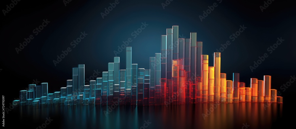 colorful sound waves on black background. Music concept