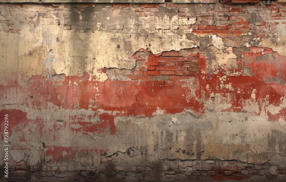A rough, worn, and decayed empty background illustration with grunge textures, showcasing weathered, rustic, and aged elements.