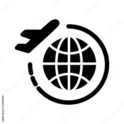 Round Travel Flights Vector Icon