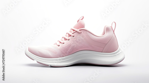 Sport shoes for running worn by a woman, isolated on a white background