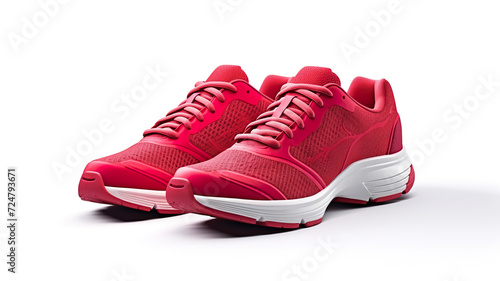 Sport shoes for running worn by a woman, isolated on a white background © drizzlingstarsstudio