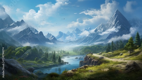 A beautiful RPG world to which you want to move and admire its beauty and breathtaking views game art