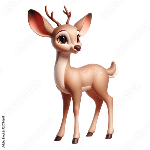 Deer Isolated on transparent background,3d cartoon style © Nisit