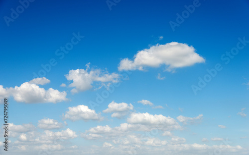 Blue sky background with many clouds