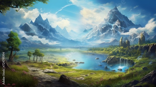 A beautiful RPG world to which you want to move and admire its beauty and breathtaking views game art