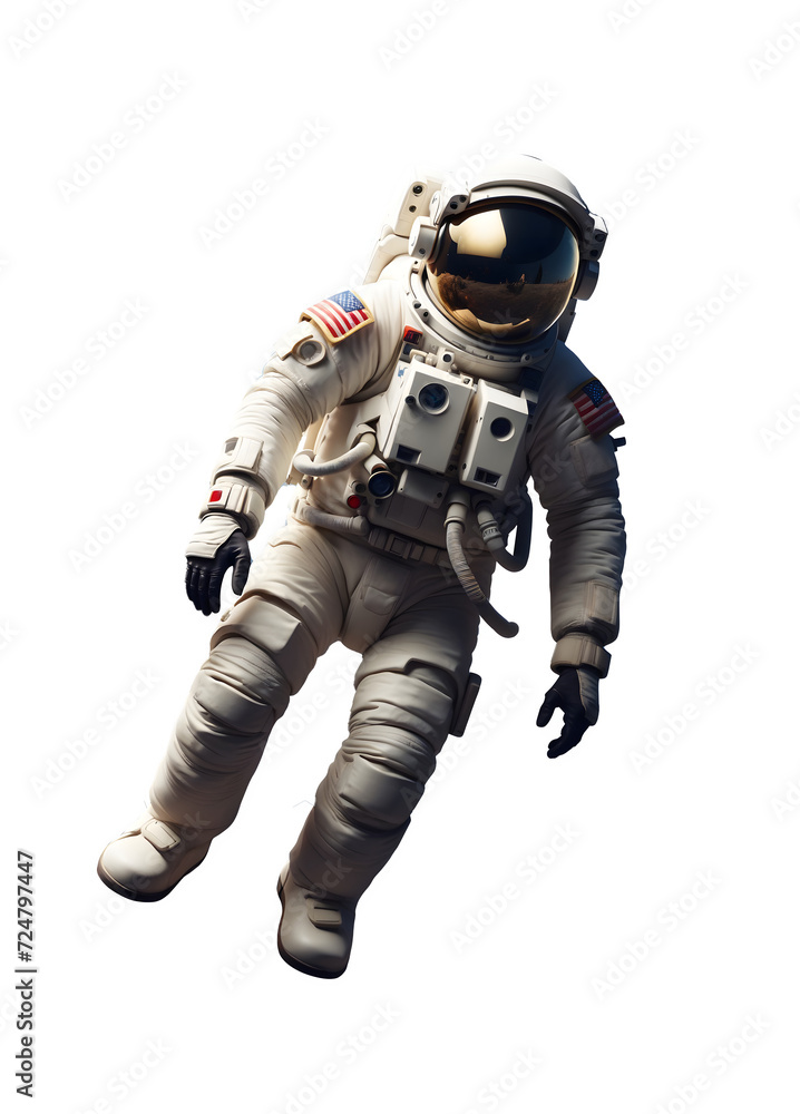 Astronaut in a space suit isolated on white or transparent background, png