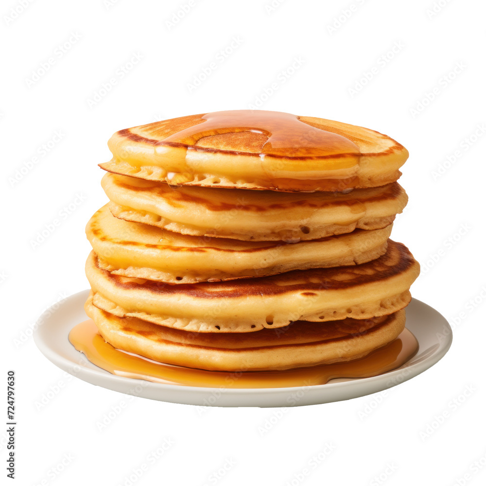 Honey dipper drizzling honey on pancakes, stack of pancakes. Honey dipper drizzling honey on pancakes, stack of pancakes.