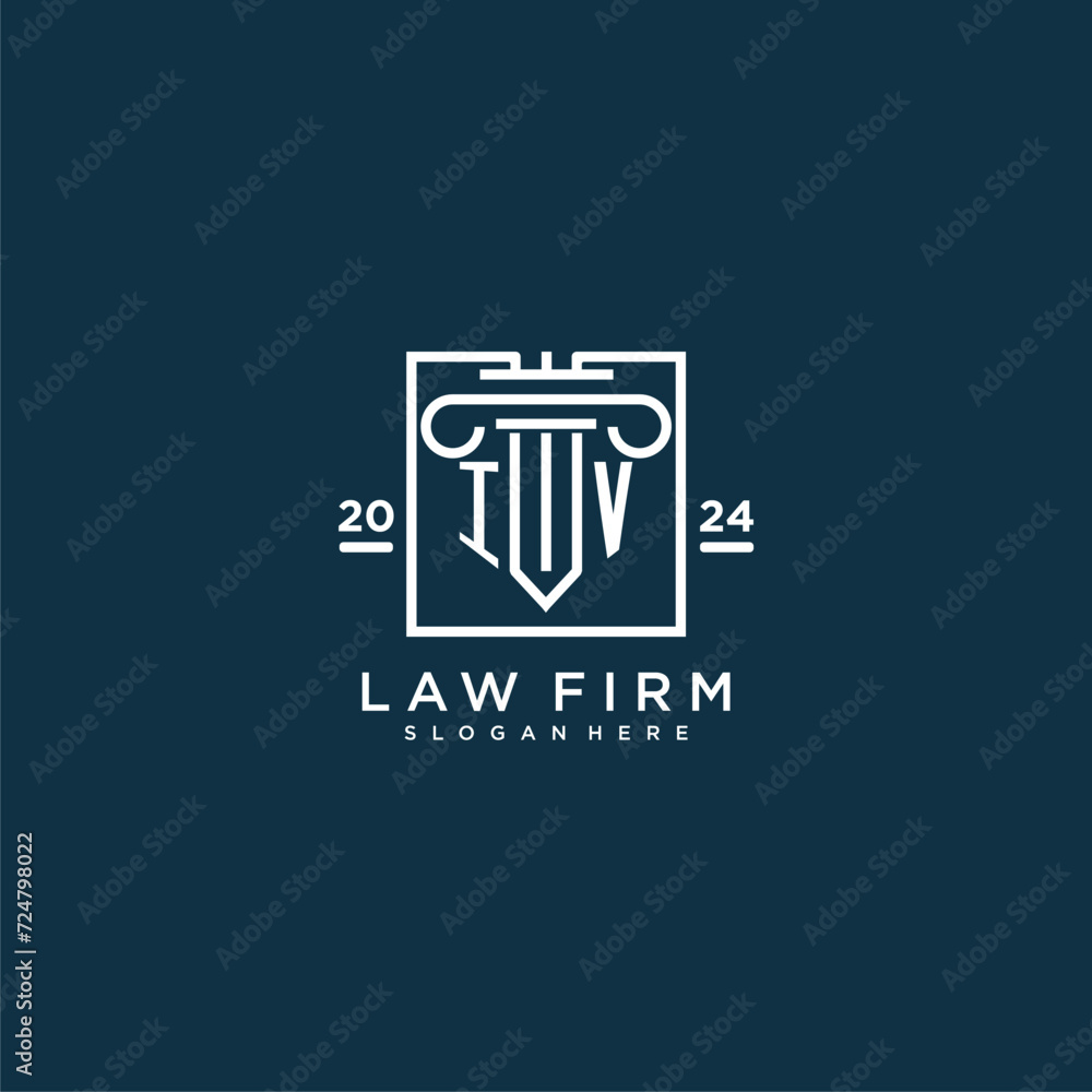 IV initial monogram logo for lawfirm with pillar design in creative square IV initial monogram logo for lawfirm with pillar design in creative square