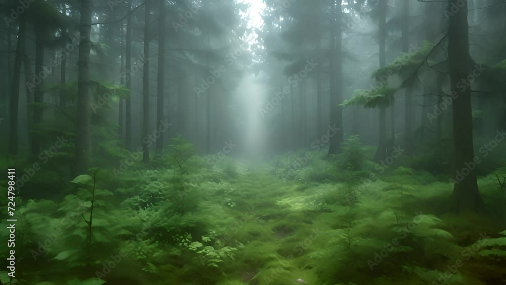 dark mysterious forest with mist by night, Beautiful landscape moving trough the trees. Misty forest 4k mp4 dark mysterious forest with mist by night, Beautiful landscape moving trough the trees. Misty forest 4k mp4